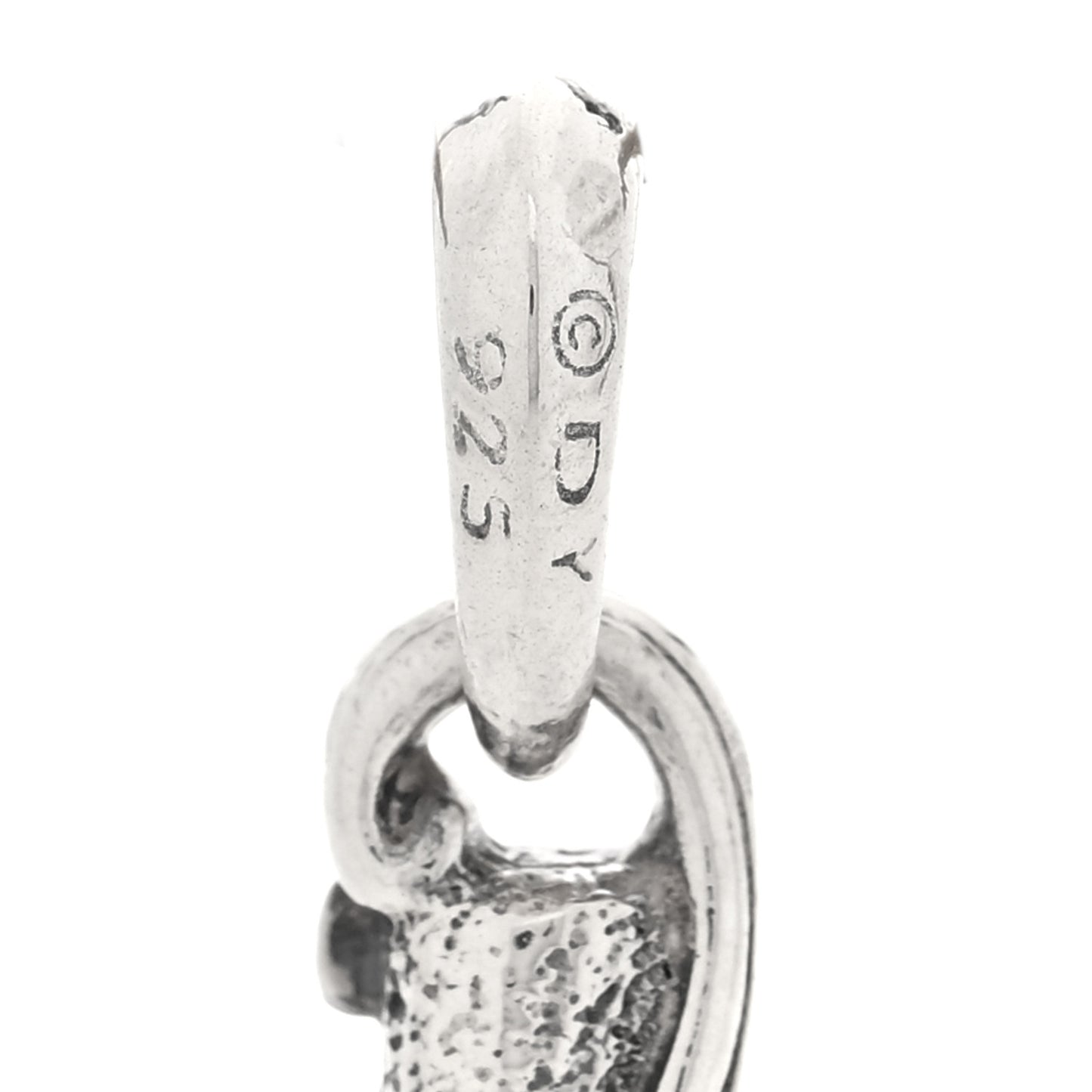 Sterling Silver Black Diamond Waves Dagger Amulet Pendant