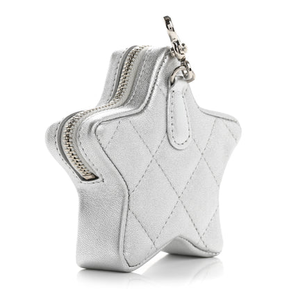 Chanel Metallic Lambskin Walk Of Fame Star Clip On Coin Purse Silver 3 of 7