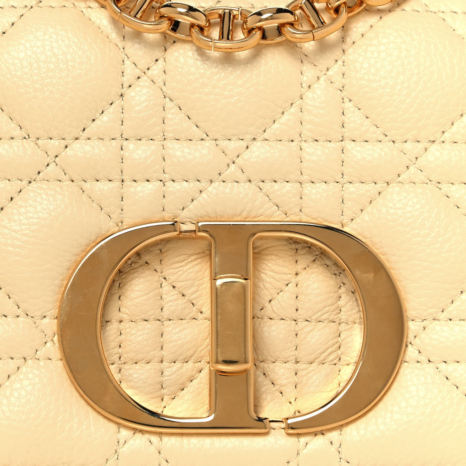 Christian Dior Calfskin Cannage Small Caro Bag Pale Yellow 8 of 14