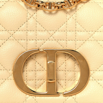 Christian Dior Calfskin Cannage Small Caro Bag Pale Yellow 8 of 14
