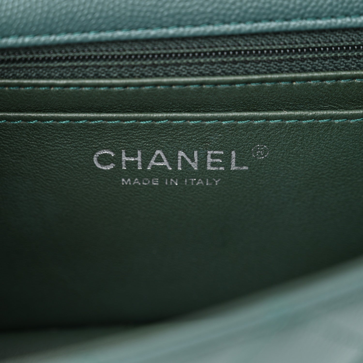 Chanel Caviar Quilted Mini Rectangular Flap Dark Turquoise 6 of 10