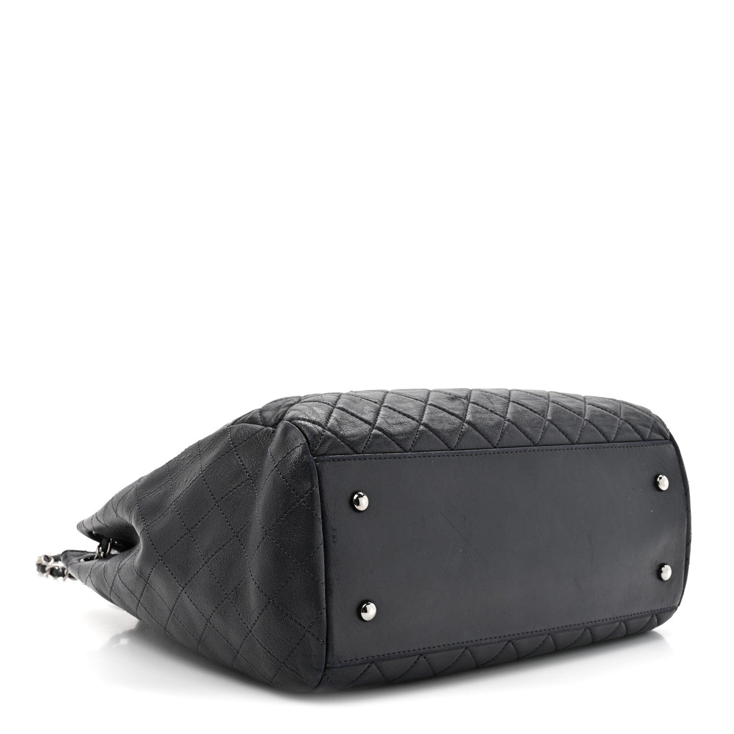 Chanel Lambskin Quilted Large Drawstring Shoulder Bag Dark Purple 4 of 10