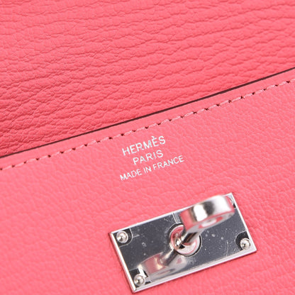 Hermes Chevre Mysore Kelly Longue Wallet Rose Azalee 6 of 9