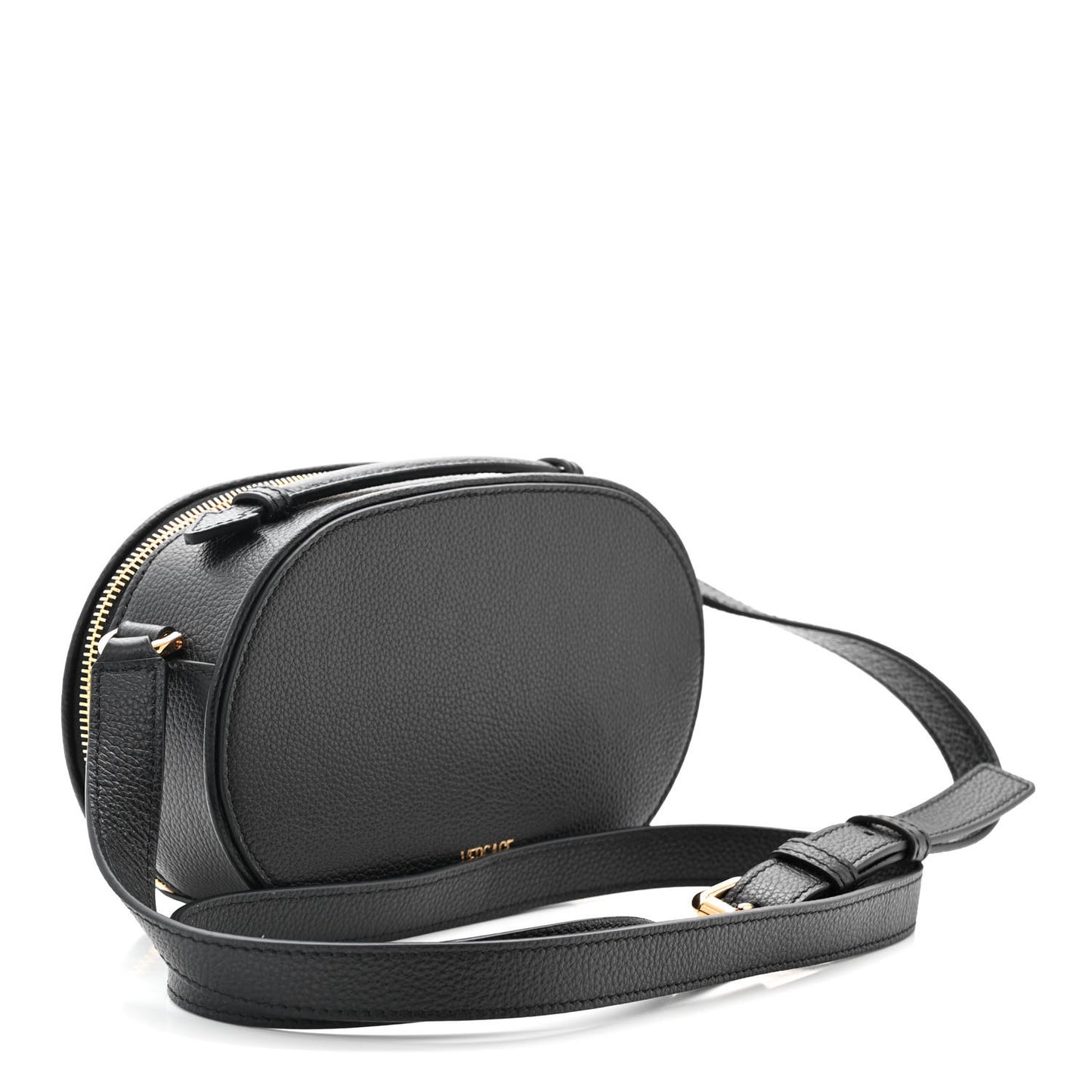 Grainy Calfskin Virtus Top Handle Camera Bag Black