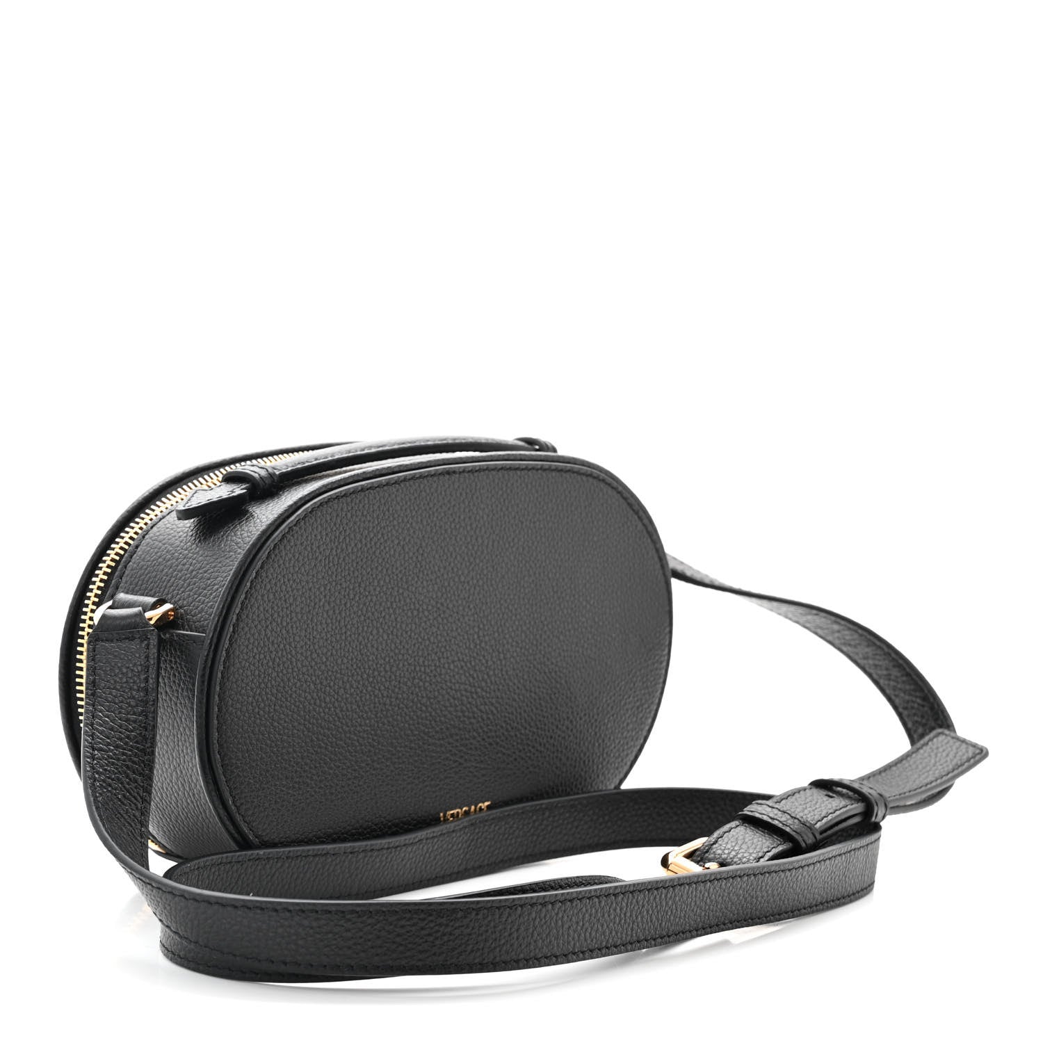 Versace Grainy Calfskin Virtus Top Handle Camera Bag Black 3 of 9