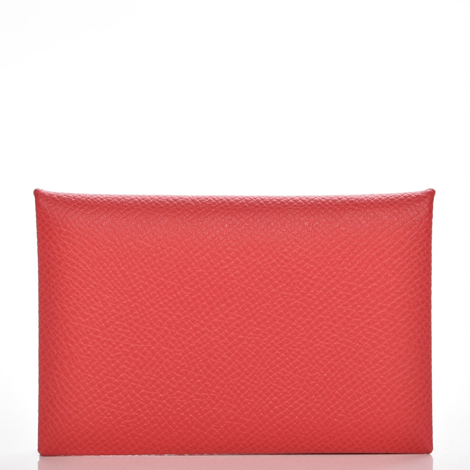 Hermes Epsom Calvi Card Case Rouge Casaque 1 of 9