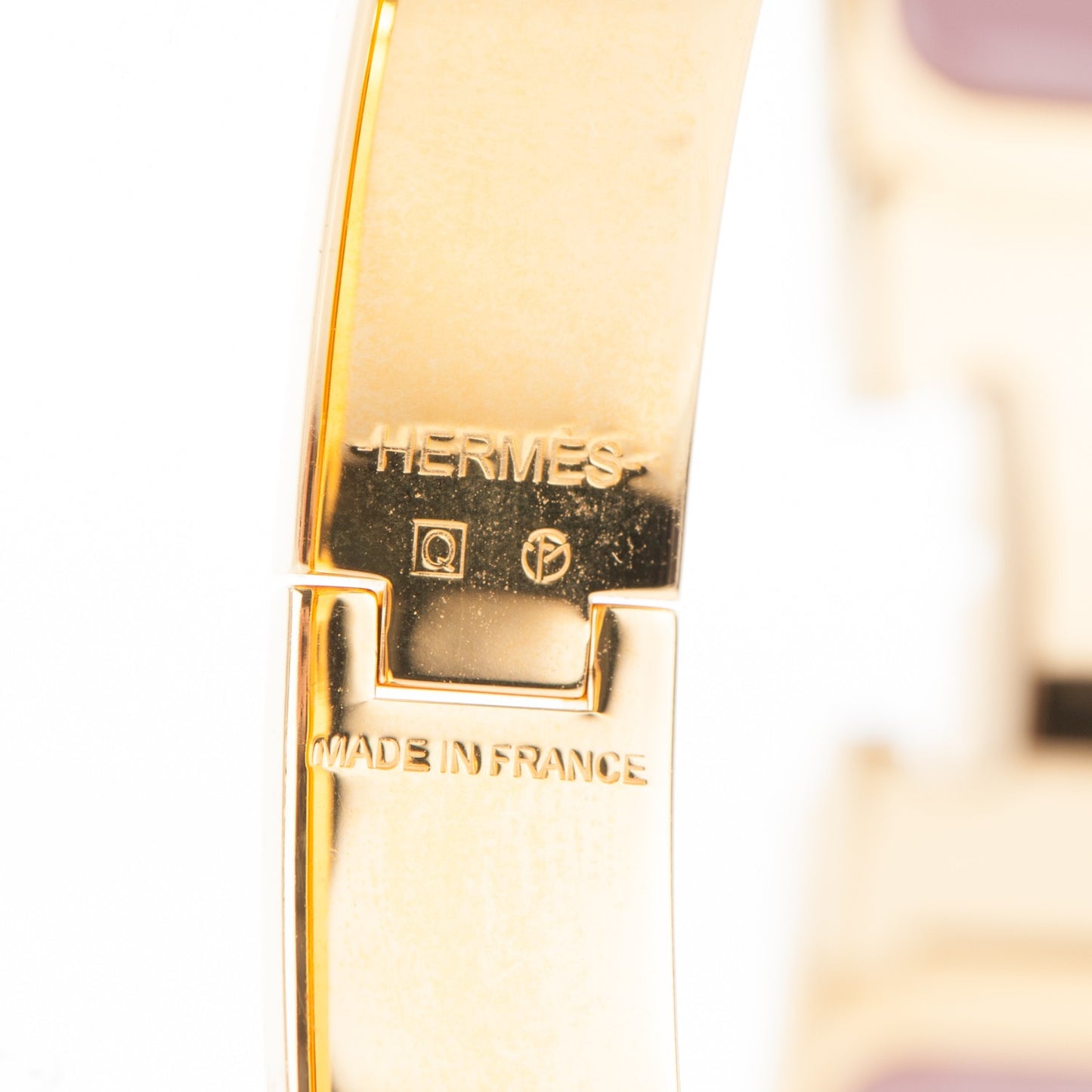 Enamel Narrow Clic Clac H Bracelet PM Bois De Rose