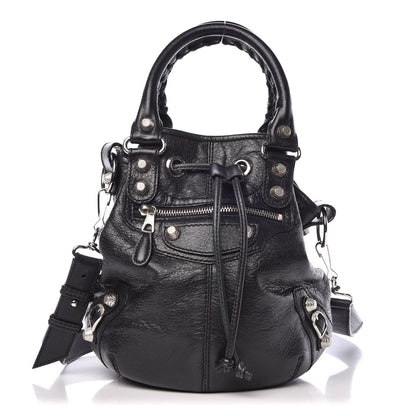 Balenciaga Agneau Giant 12 Silver Hardware Mini Pompon Black 1 of 8