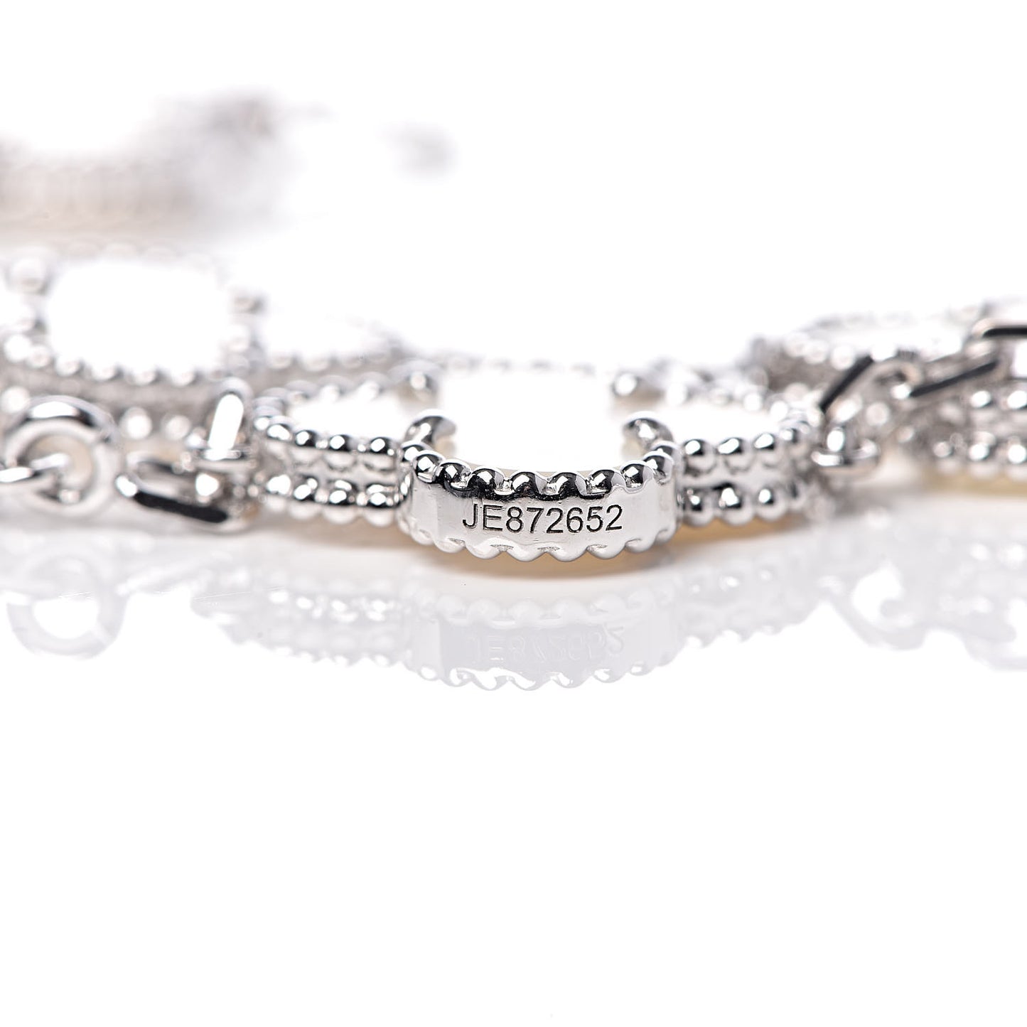 18K White Gold Mother of Pearl 5 Motifs Vintage Alhambra Bracelet