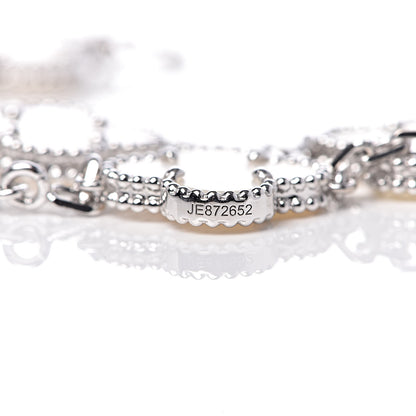Van Cleef & Arpels 18K White Gold Mother of Pearl 5 Motifs Vintage Alhambra Bracelet 4 of 6