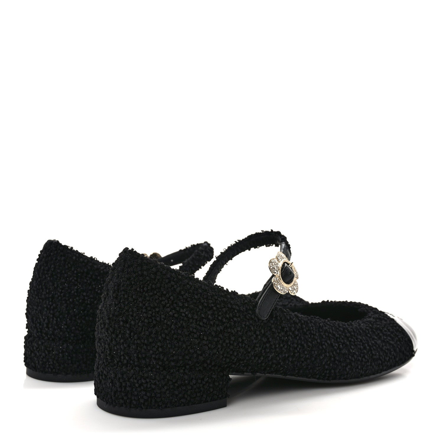 Chanel Tweed Patent Mary Jane Flats 41 Black 4 of 8