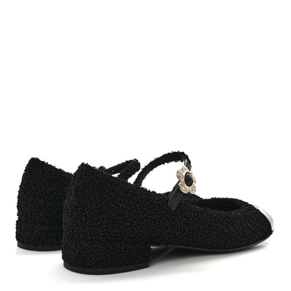 Chanel Tweed Patent Mary Jane Flats 41 Black 4 of 8