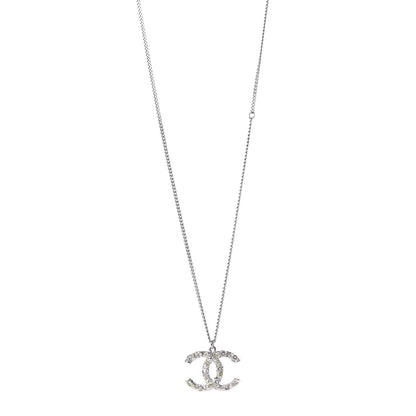 Chanel Crystal Timeless CC Necklace Silver 1 of 6
