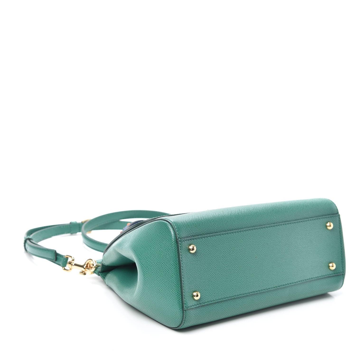 Dolce & Gabbana Dauphine Embellished Medium Miss Sicily Satchel Verde Muschio 4 of 9