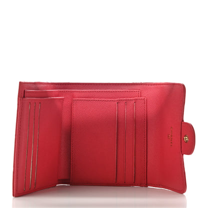 Chanel Caviar Quilted Compact Flap Wallet Red 5 of 9