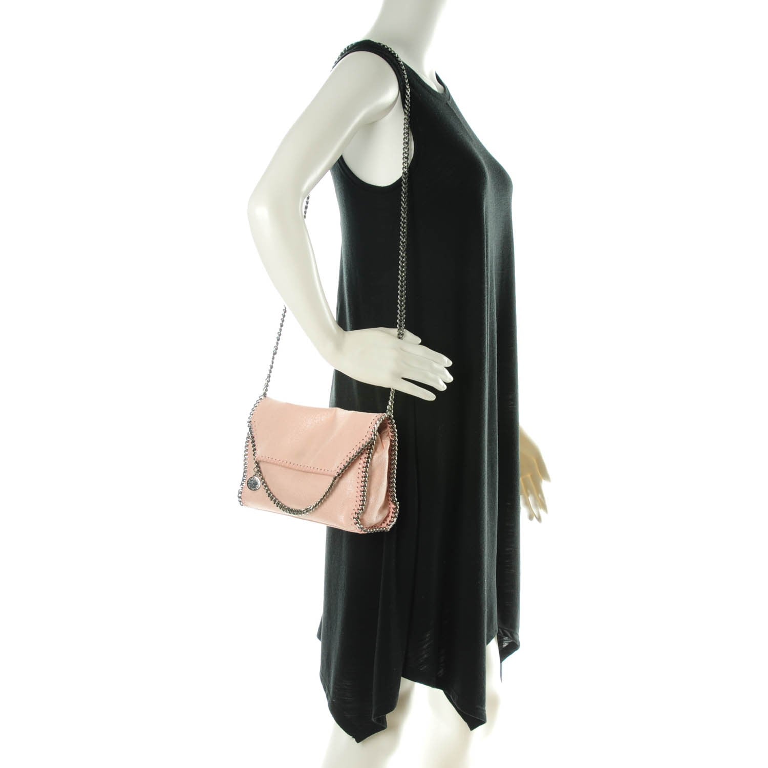 Stella McCartney Pearlescent Mini Falabella Shoulder Bag Pink 2 of 8