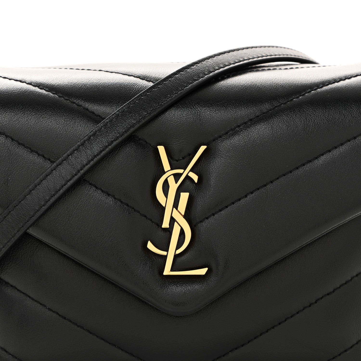 Saint Laurent Calfskin Y Quilted Monogram Toy Loulou Crossbody Bag Black 8 of 11