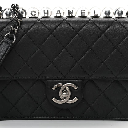 Chanel Goatskin Quilted Logo Small Chic Flap Black 8 of 18