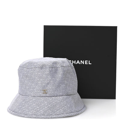 Chanel Cotton Bucket Hat M Navy White 10 of 10
