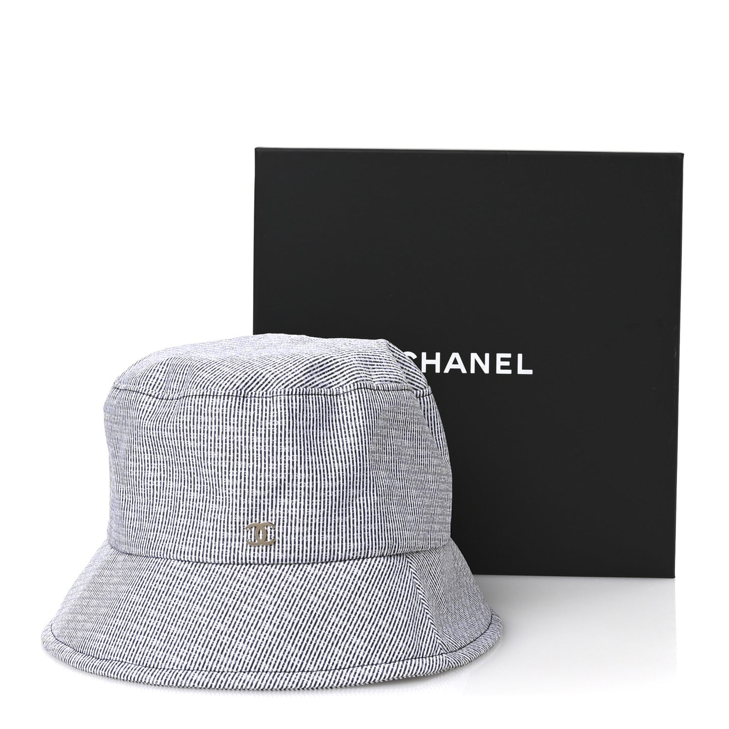 Cotton Bucket Hat M Navy White