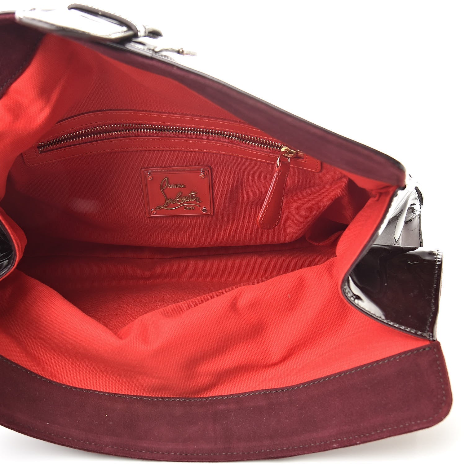 Christian Louboutin Patent Calfskin Liv Clutch Oxblood 5 of 6