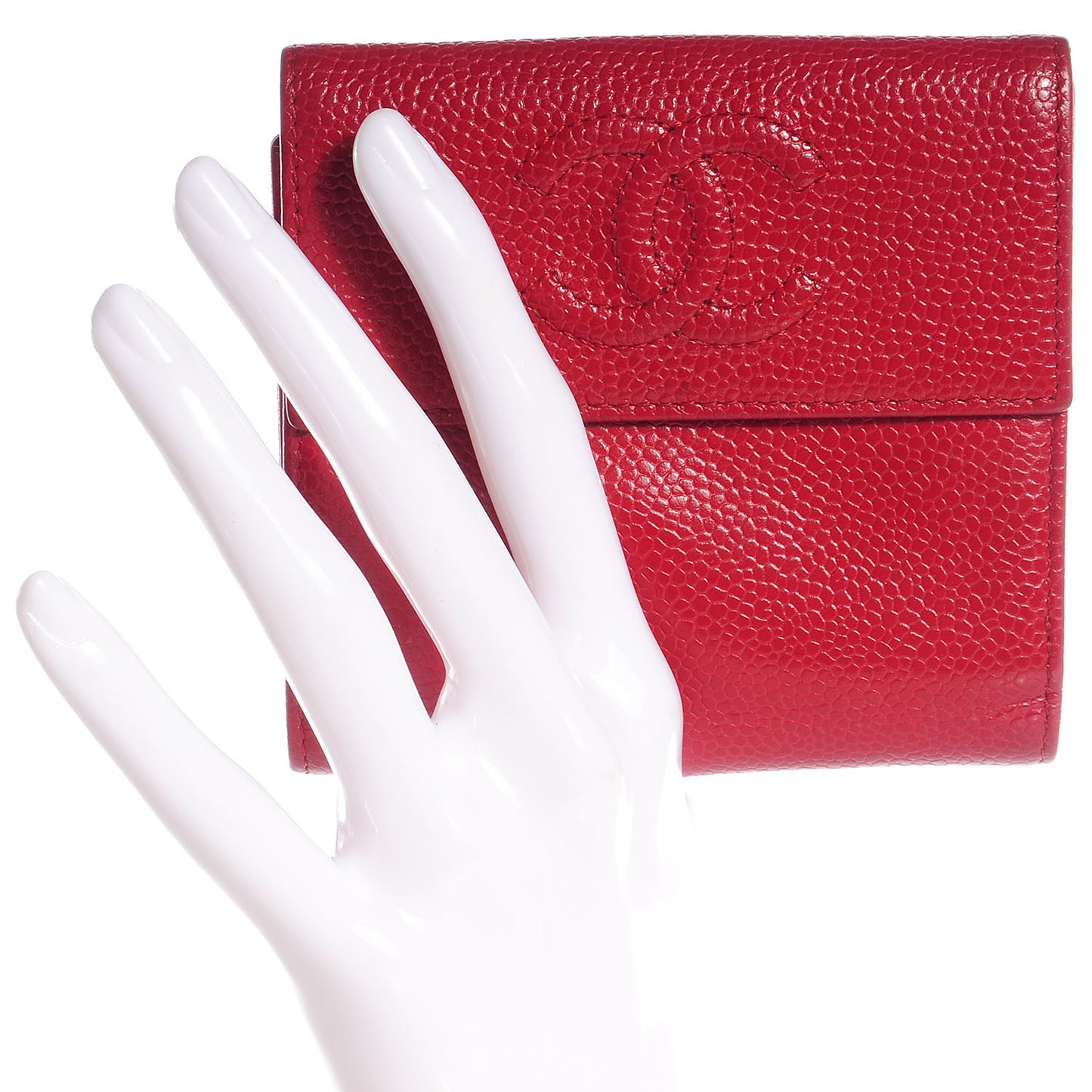 Caviar CC Timeless Small Flap Wallet Red