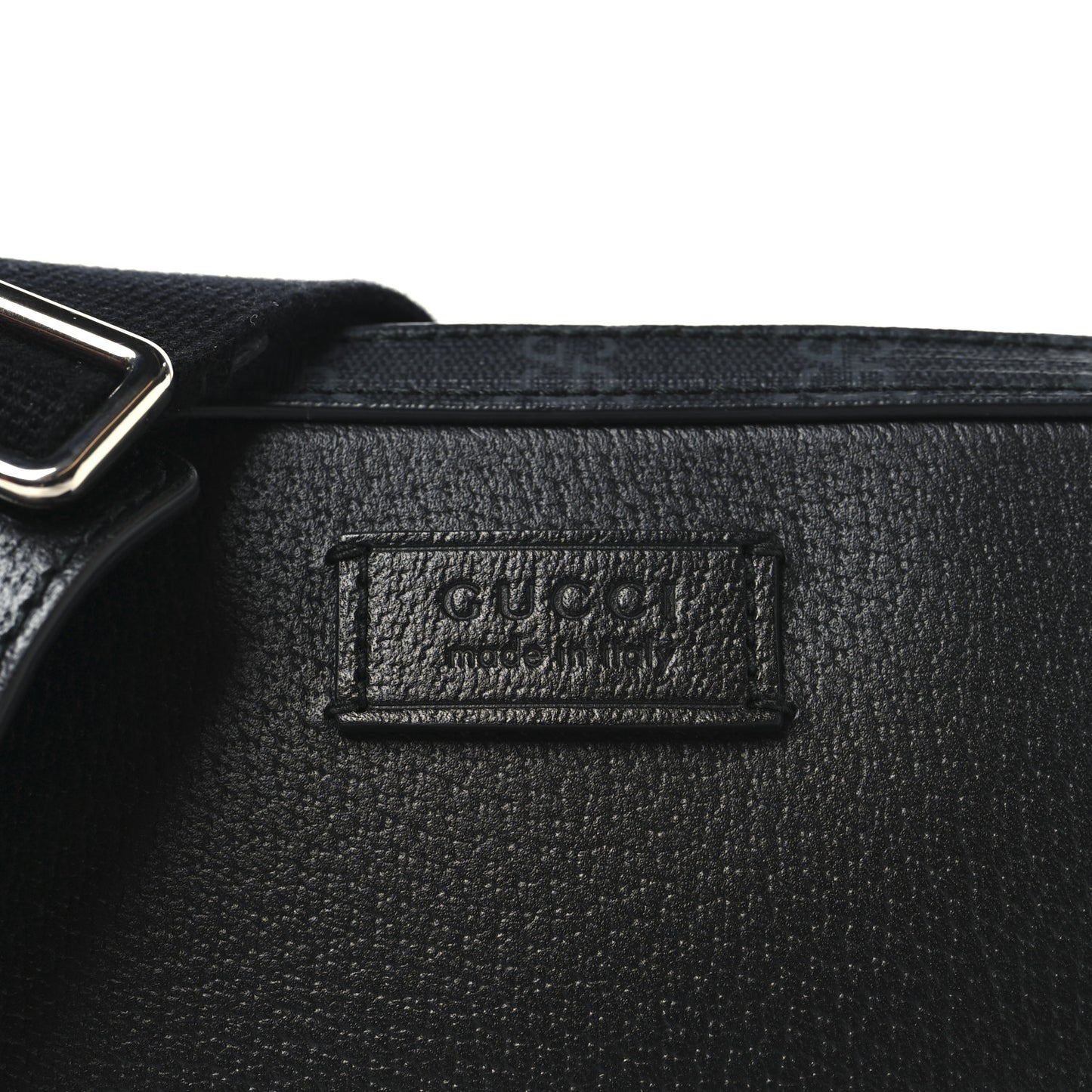 GG Supreme Monogram Textured Dollar Calfskin Small Crossbody Bag Black