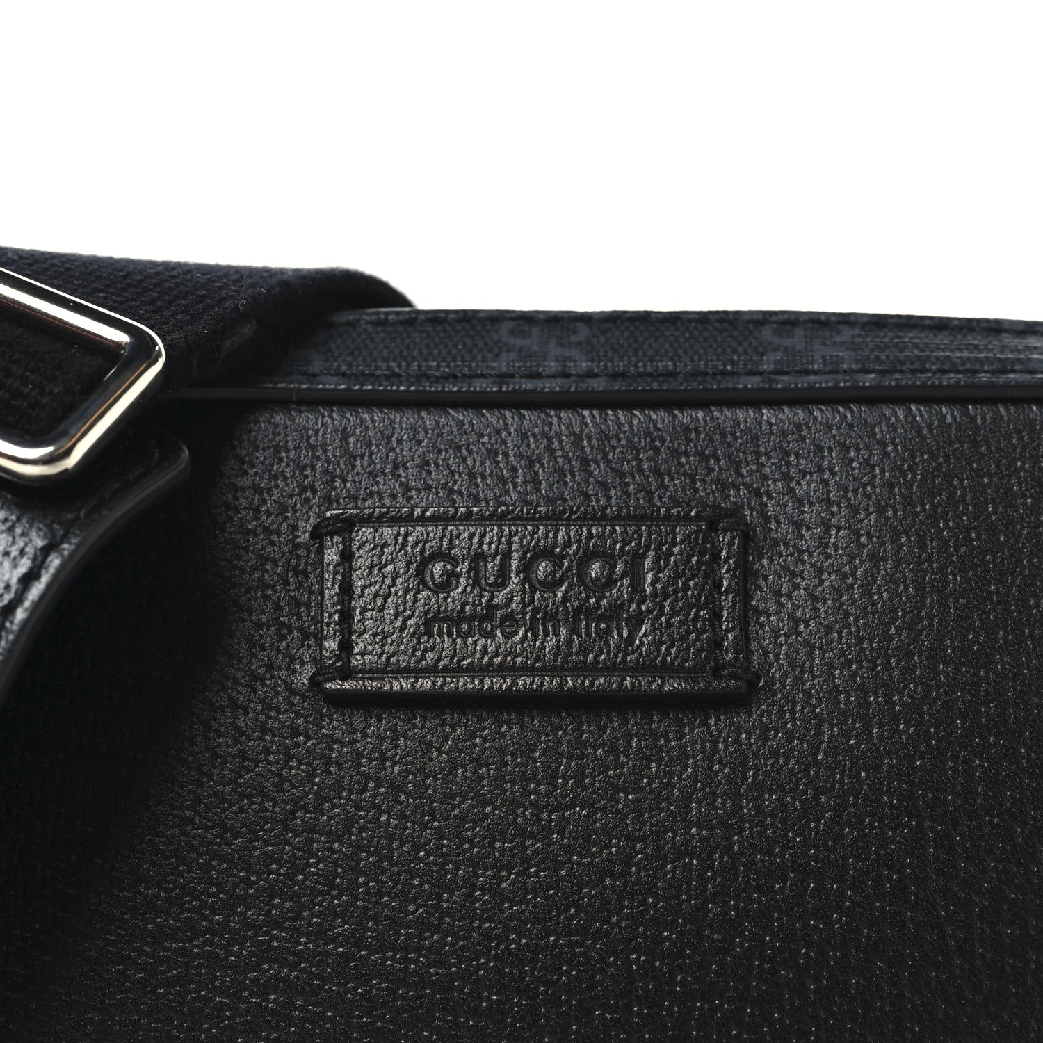 Gucci GG Supreme Monogram Textured Dollar Calfskin Small Crossbody Bag Black 8 of 11
