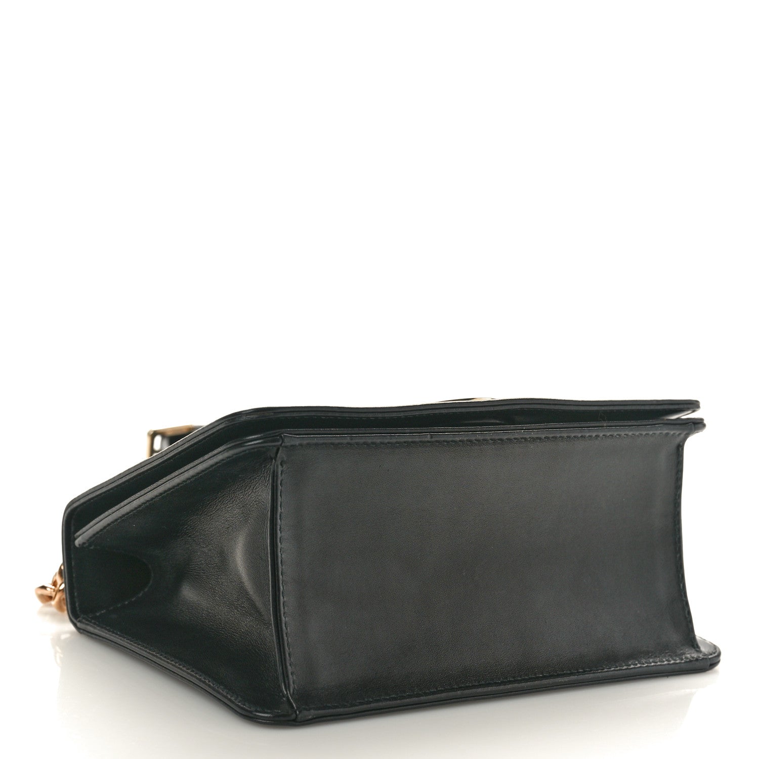 Christian Dior Glossy Calfskin Shagreen Badge Diorama Club Bag Black 4 of 10