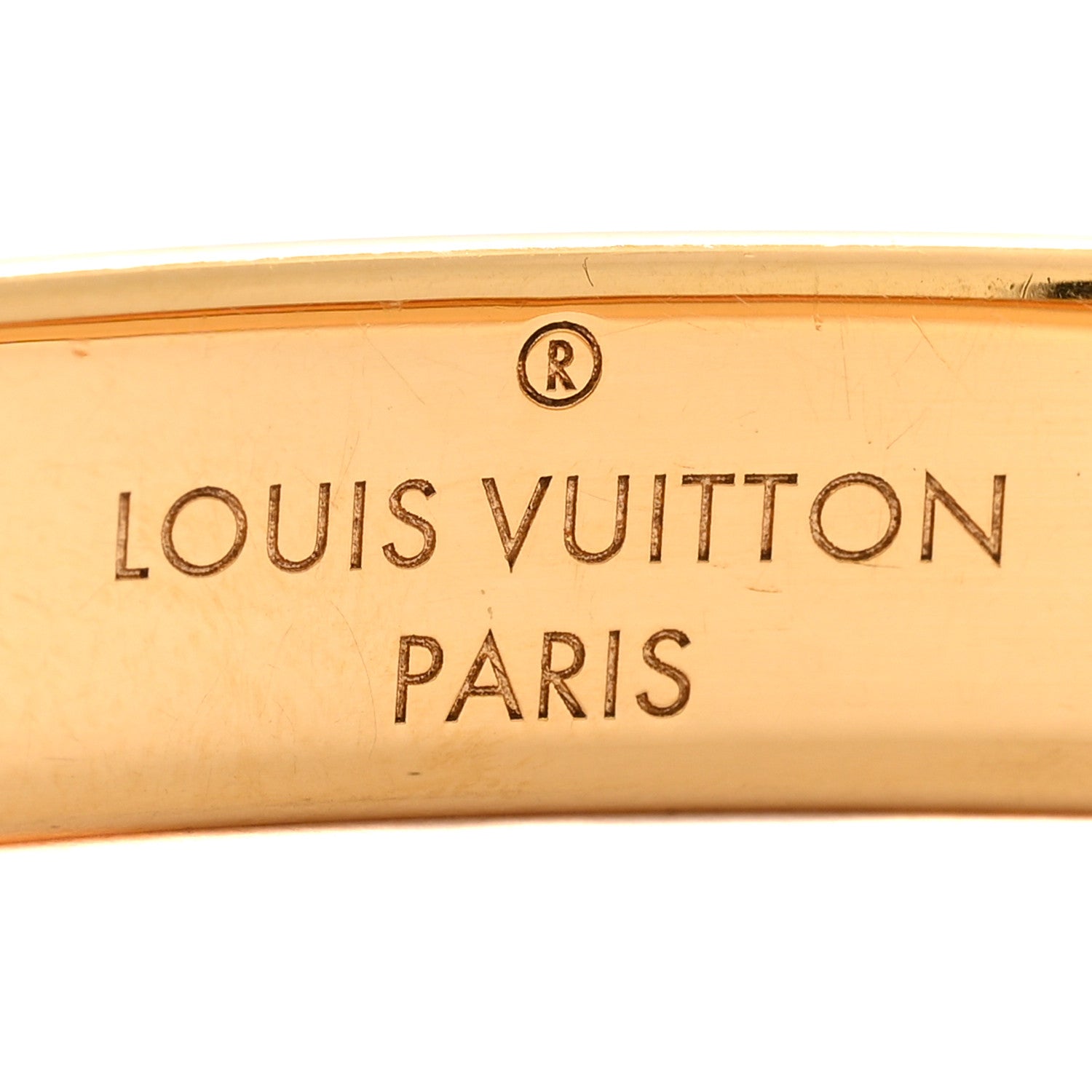 Louis Vuitton Brass Crystal Monogram Nanogram Strass Cuff M Gold 4 of 5