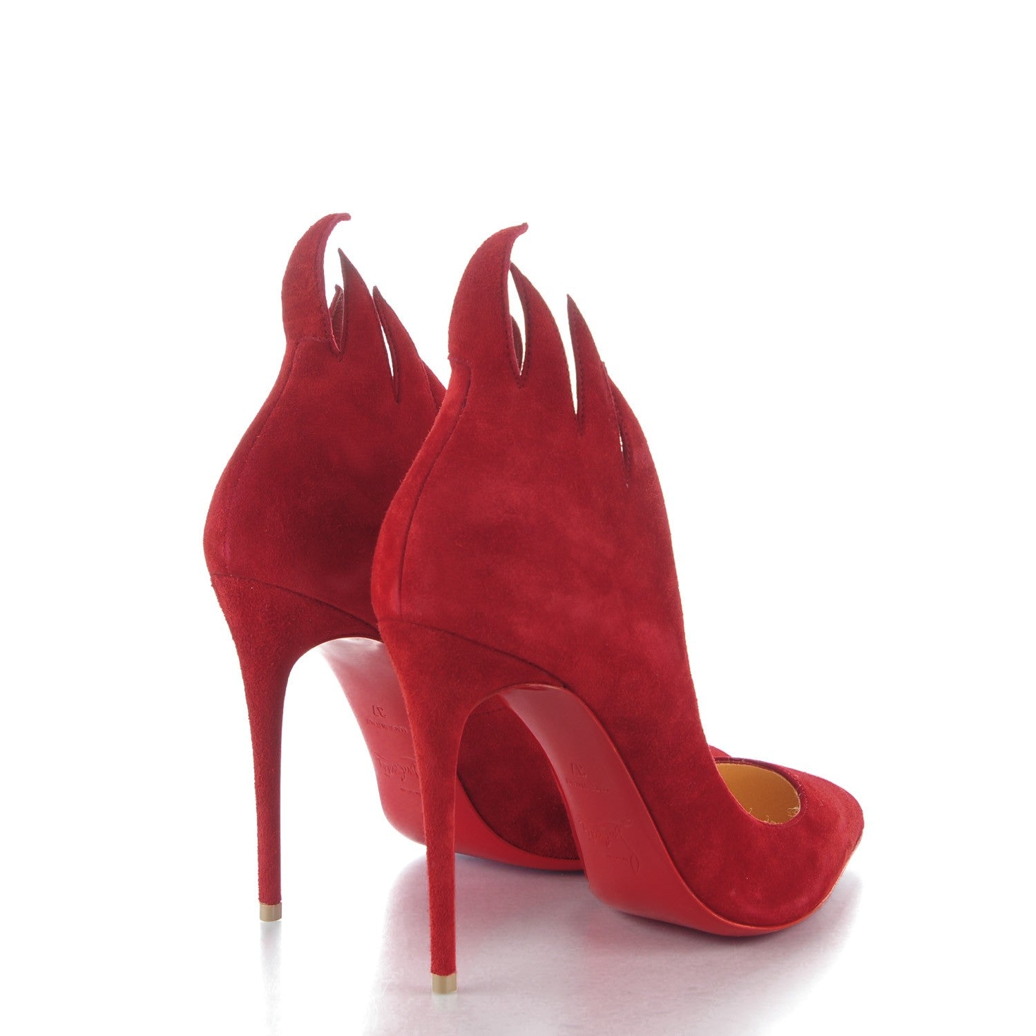 Christian Louboutin Suede Victorina 100 Pumps 37 Carmin 4 of 8