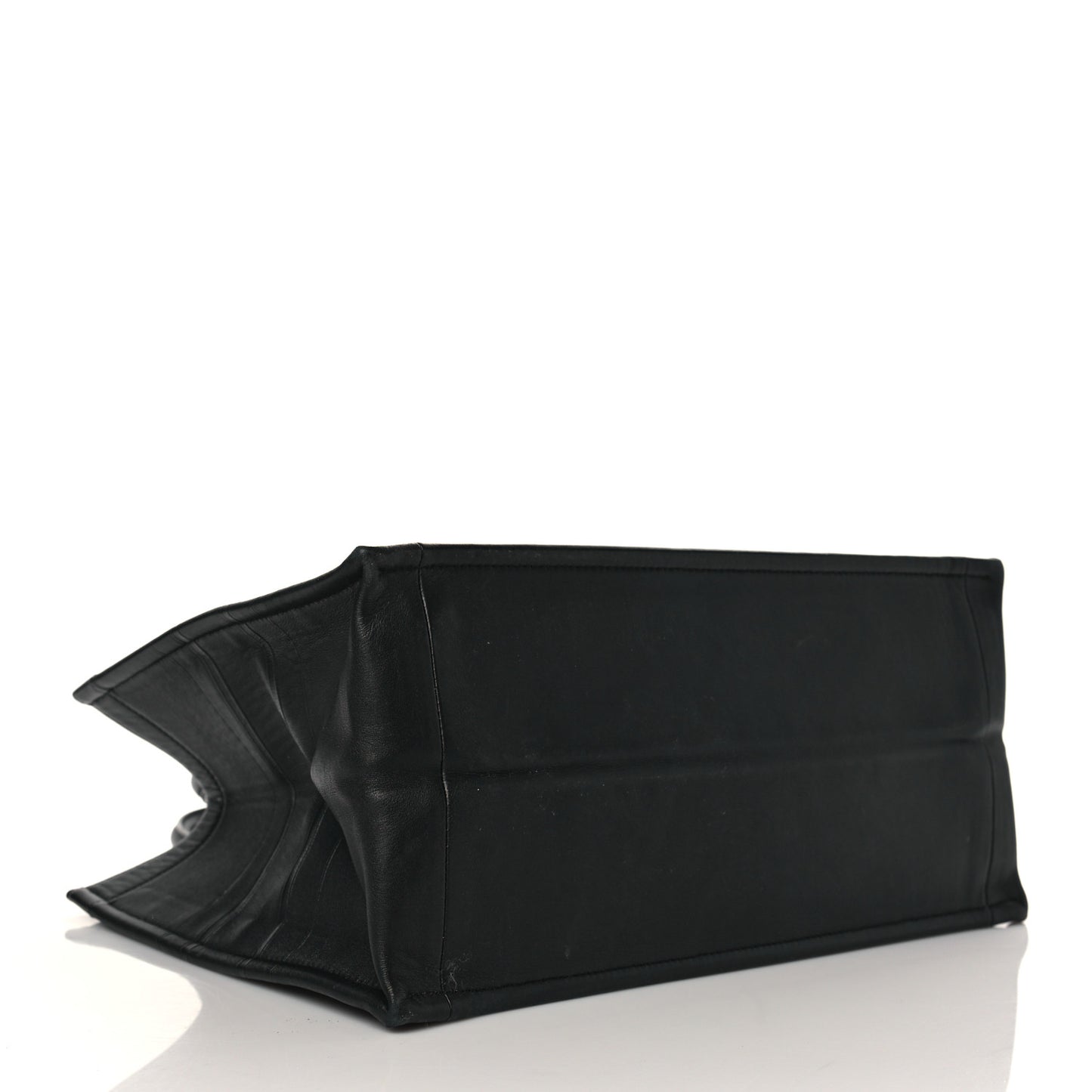 Calfskin Embossed Medium Book Tote Black