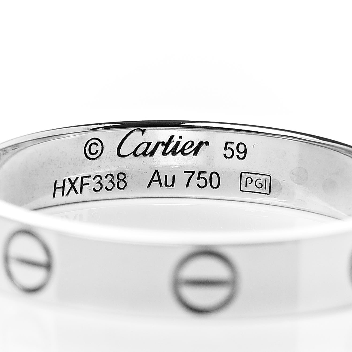 Cartier 18K White Gold 3.5mm LOVE Wedding Band Ring 59 8.75 4 of 6