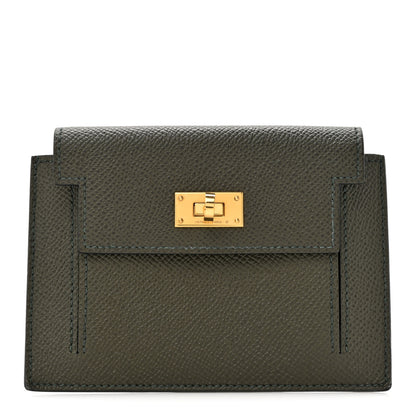 Hermes Epsom Kelly Pocket Compact Wallet Vert De Gris 1 of 8