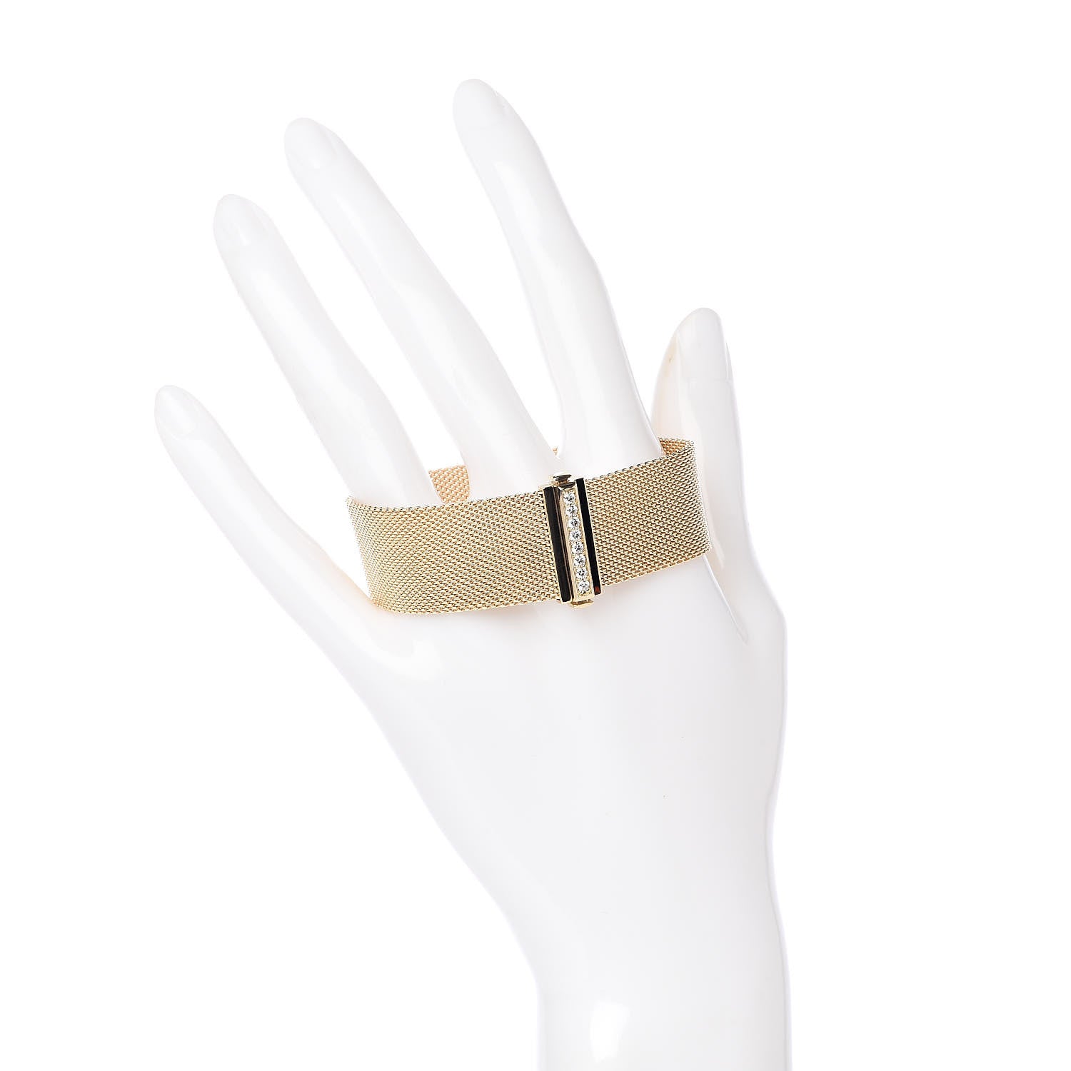 Tiffany 18K Yellow Gold Diamond Somerset Mesh Bracelet 2 of 6