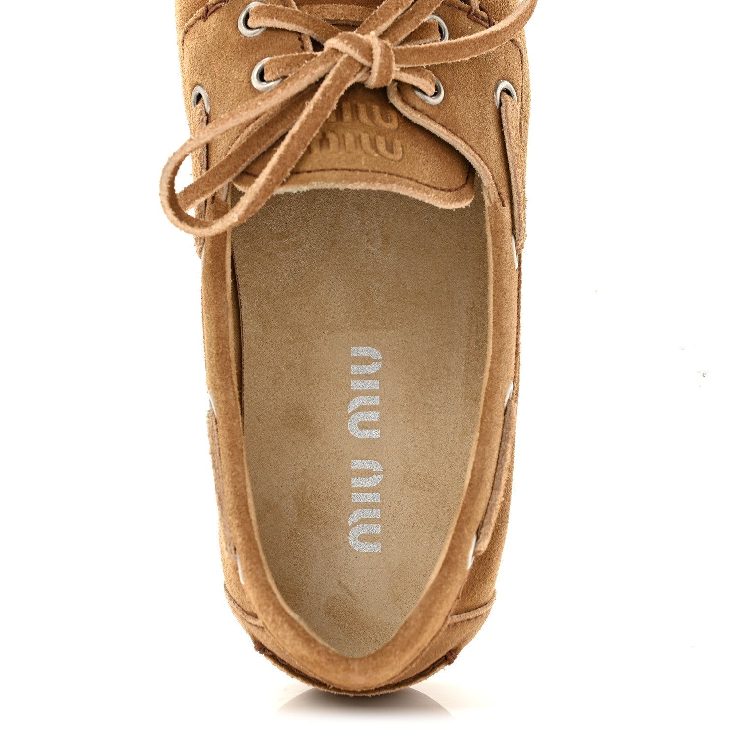 Miu Miu Faded Suede Deck Loafers 36.5 Cinnamon 7 of 9