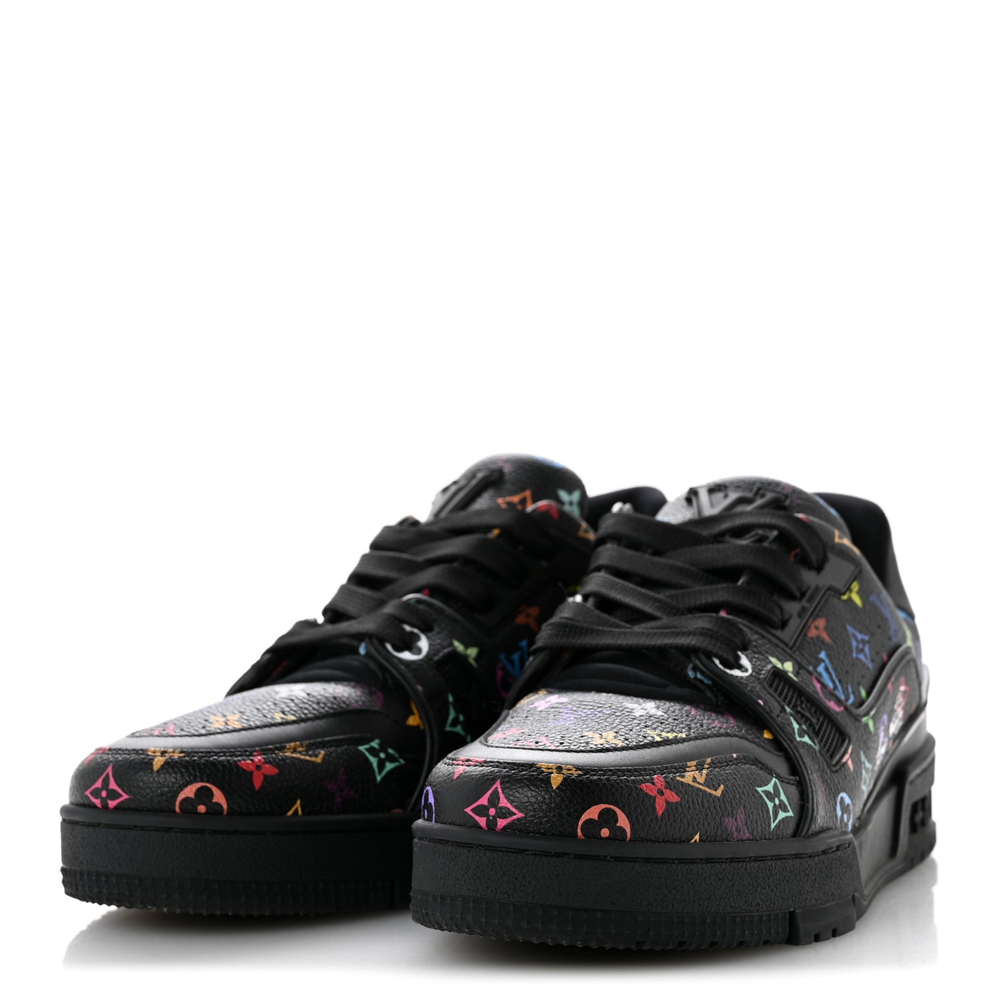 LV X TM Calfskin Monogram Multicolor Womens LV Trainer Sneakers 37.5 Black