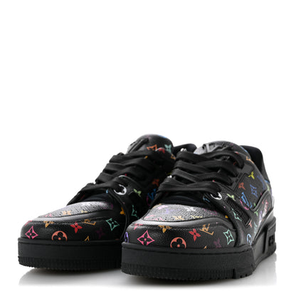 Louis Vuitton LV X TM Calfskin Monogram Multicolor Womens LV Trainer Sneakers 37.5 Black 4 of 10
