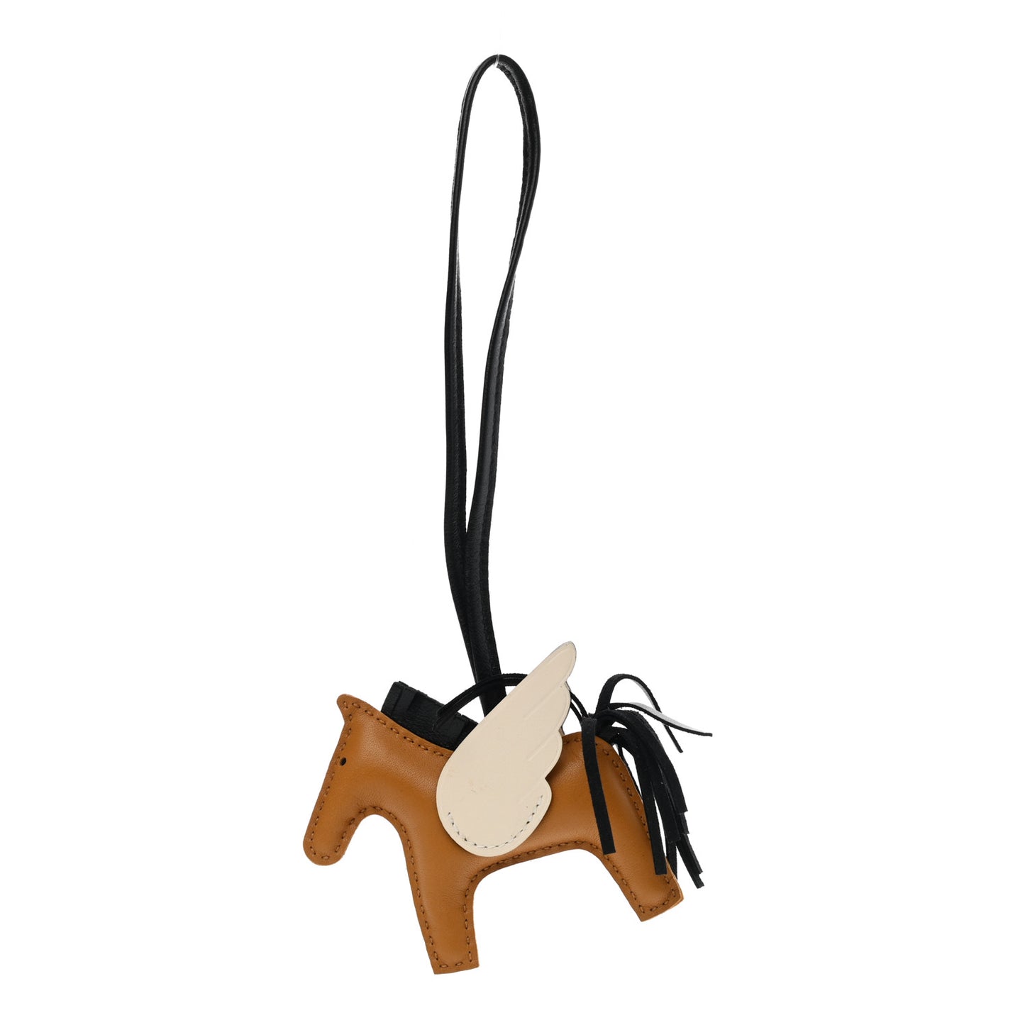 Milo Lambskin Grigri Rodeo Pegase Horse Bag Charm PM Sesame Black Nata