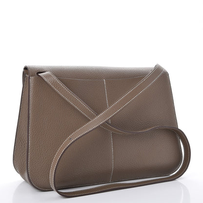 Hermes Taurillon Clemence Halzan 31 GM Etoupe 4 of 9