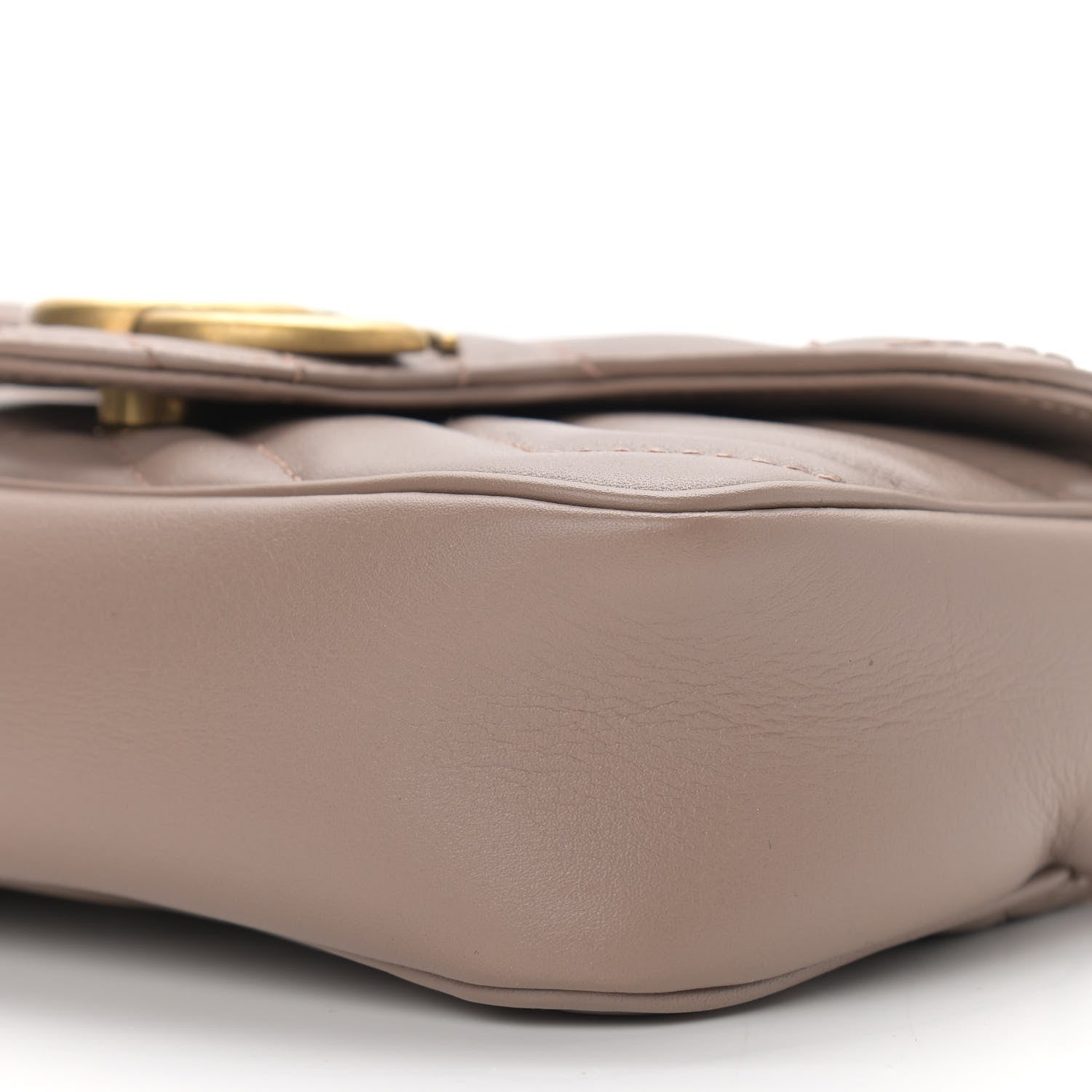 Gucci Calfskin Matelasse Super Mini GG Marmont Shoulder Bag Porcelain Rose 10 of 11