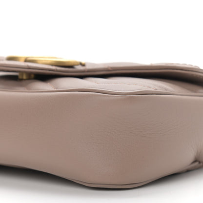 Gucci Calfskin Matelasse Super Mini GG Marmont Shoulder Bag Porcelain Rose 10 of 11