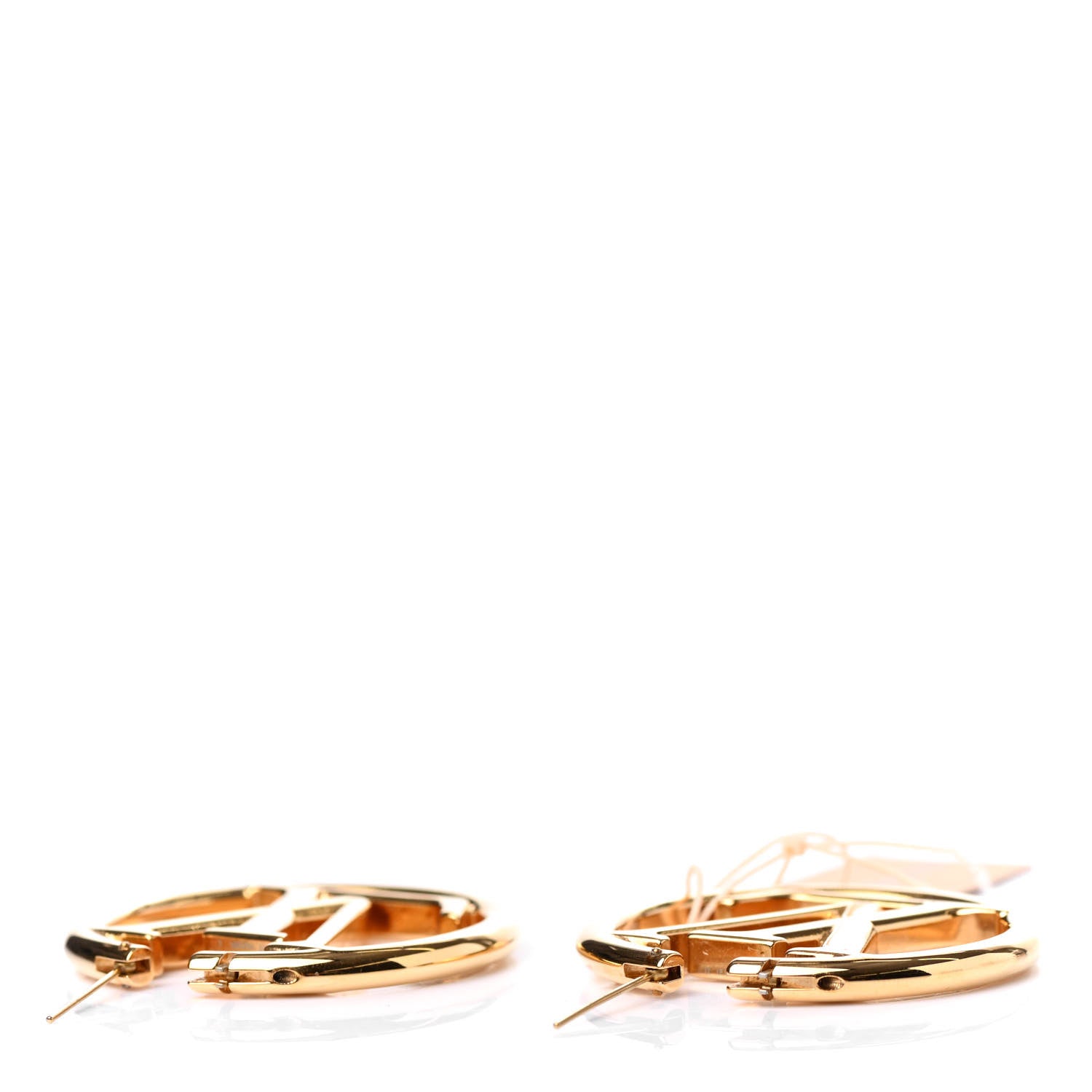 Louis Vuitton Metal Louise Hoop Earrings Gold 3 of 4