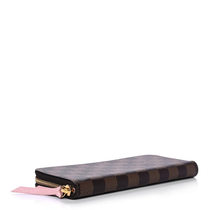 Louis Vuitton Damier Ebene Clemence Wallet Rose Ballerine 4 of 9
