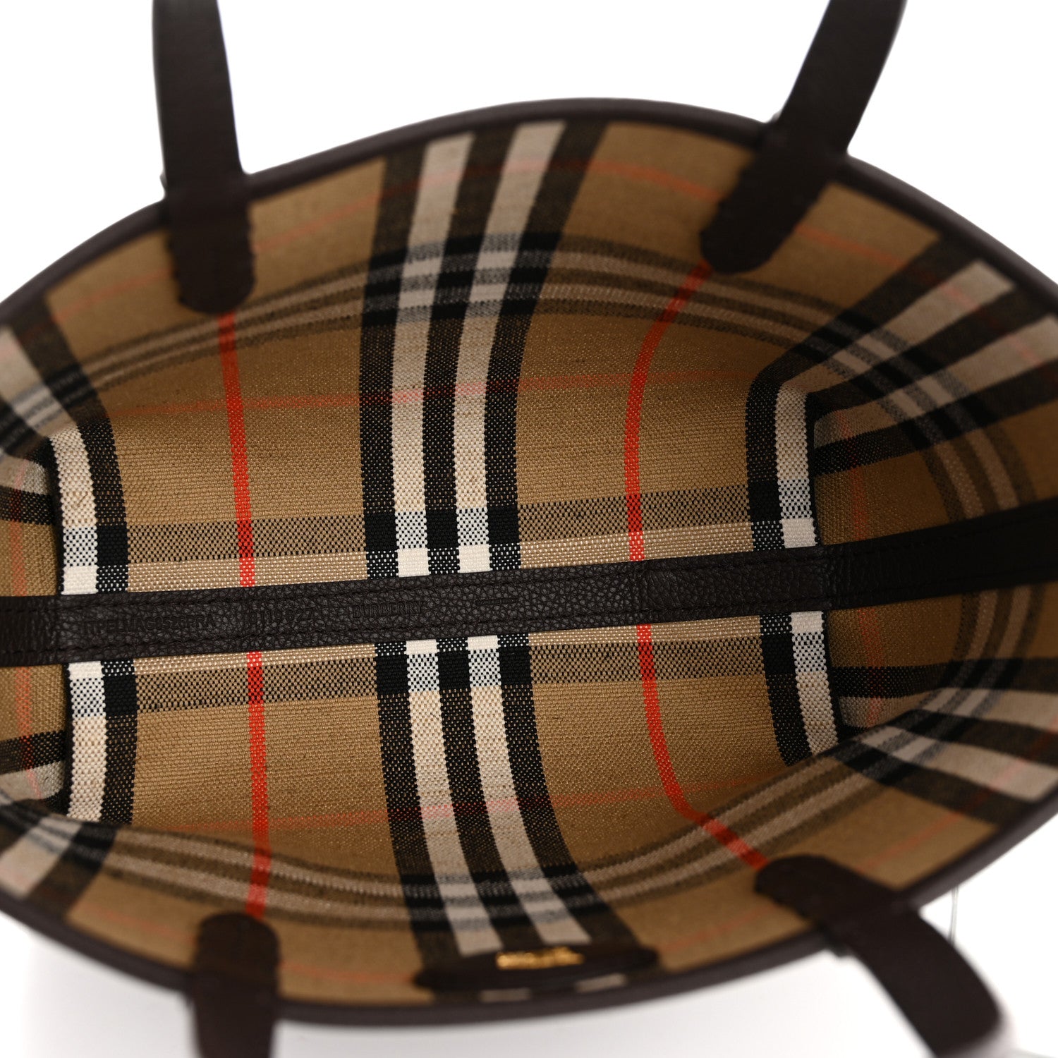Burberry Grainy Calfskin Mini Reversible Tote Peat Sand 8 of 16