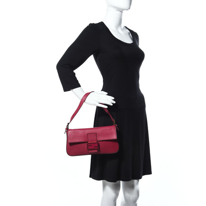 Fendi Vitello Enamel Interchangeable Strap Baguette Amarena 2 of 8