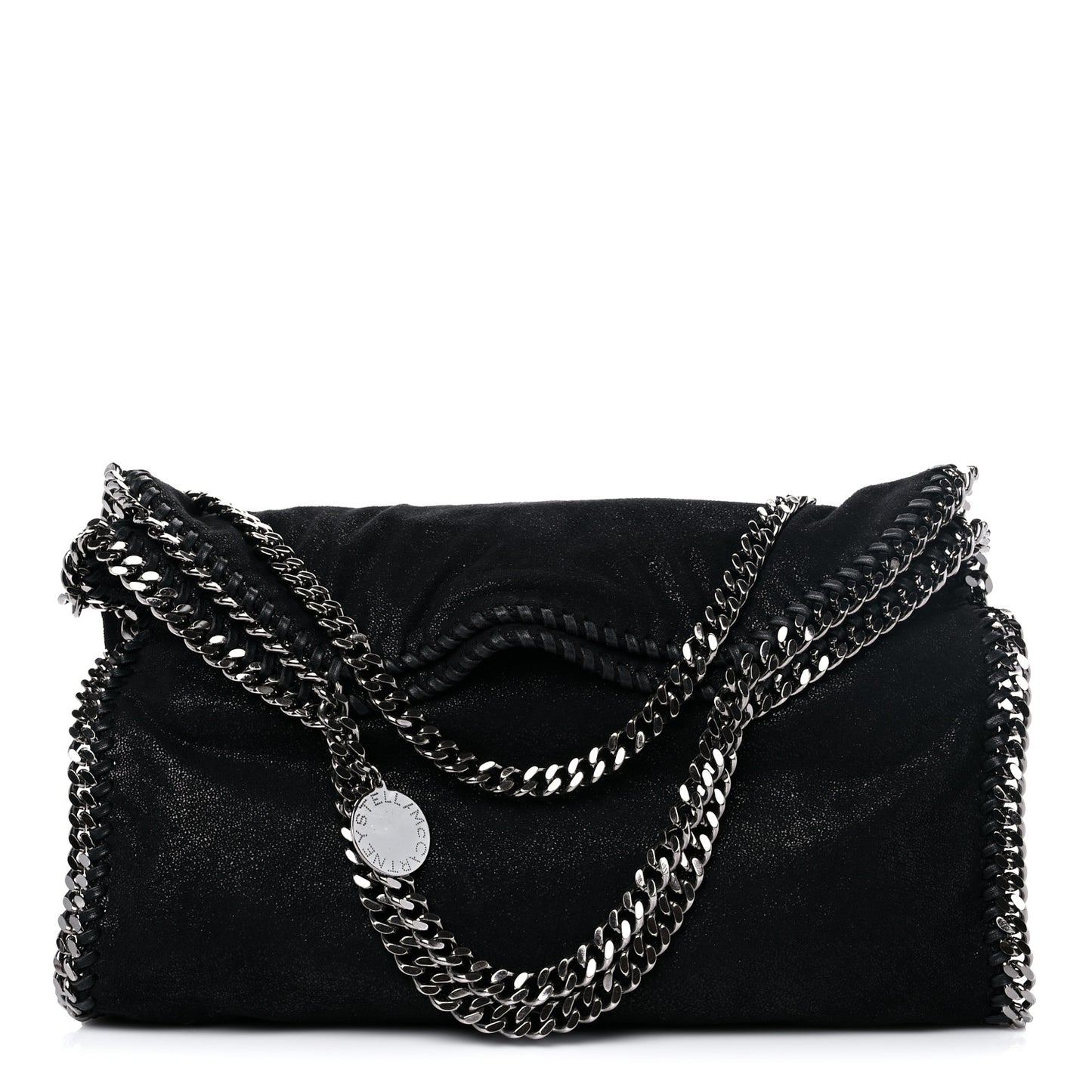 Shaggy Deer Small Falabella Fold Over Tote Black