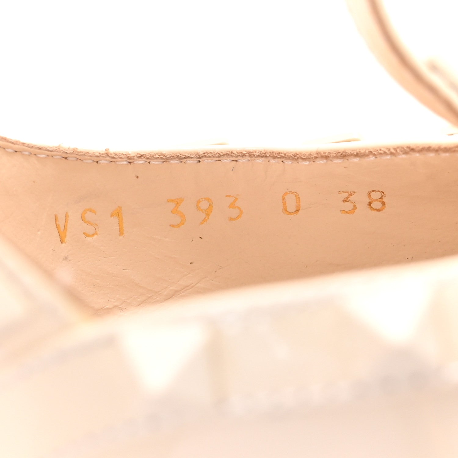 Valentino Garavani Patent Lacquered Monochrome Rockstud Ankle Strap 100mm Pumps 38 Ivory 9 of 10