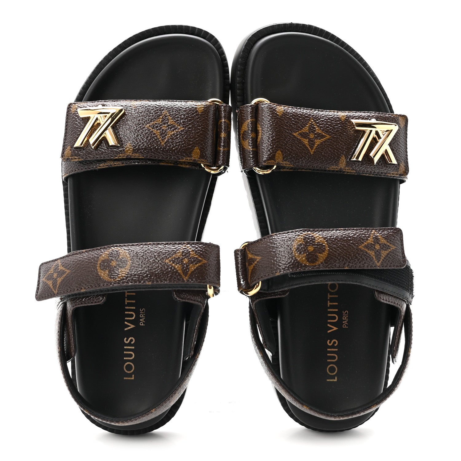 Louis Vuitton Monogram LV Sunset Comfort Flat Sandals 37 Cacao