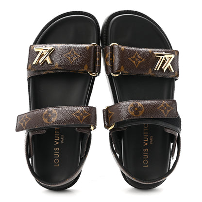 Louis Vuitton Monogram LV Sunset Comfort Flat Sandals 37 Cacao Brown 2 of 10